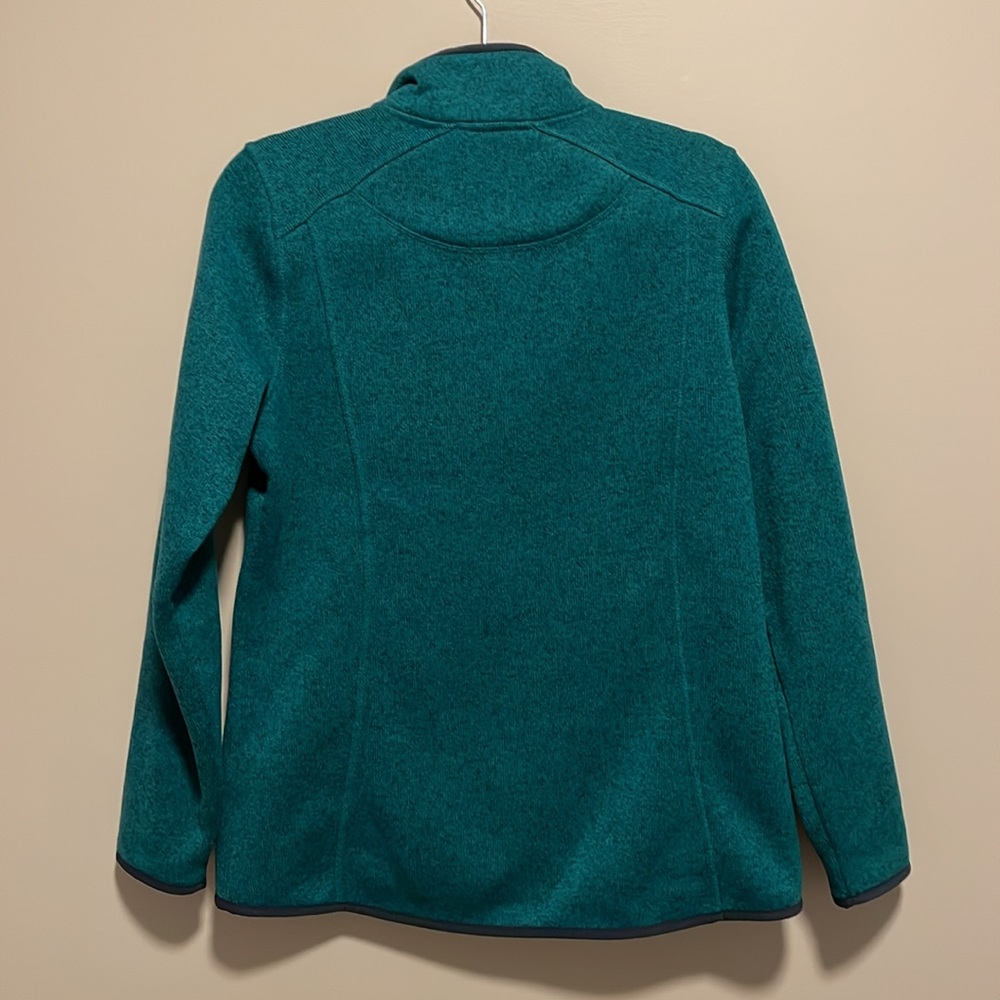 NWOT L.L. Bean Fleece Sweater in Heathered Teal - Picture 3 of 9